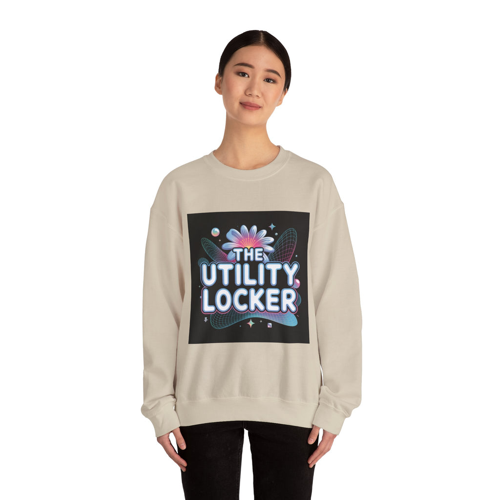 Cyber Holo 'Utility Locker' Sweatshirt | Y2K cyber nostalgia, chrome text