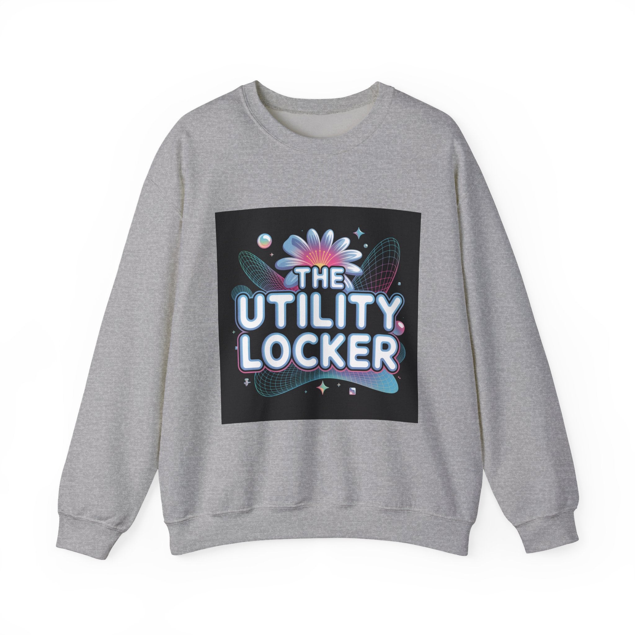 Cyber Holo 'Utility Locker' Sweatshirt | Y2K cyber nostalgia, chrome text
