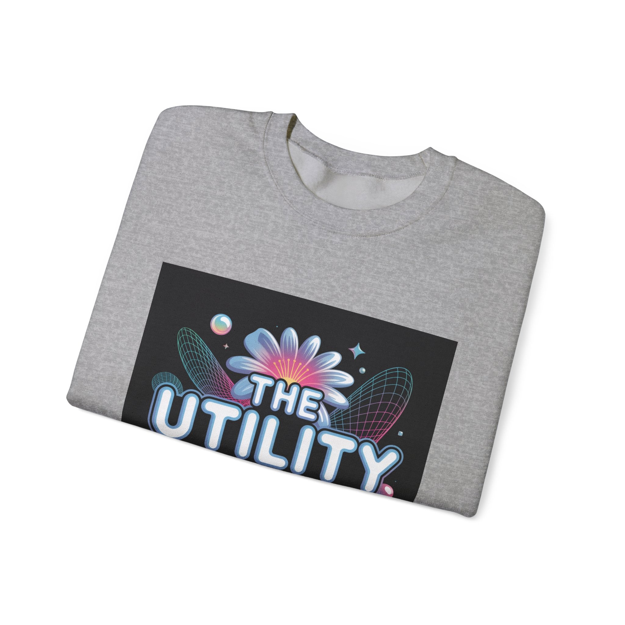 Cyber Holo 'Utility Locker' Sweatshirt | Y2K cyber nostalgia, chrome text