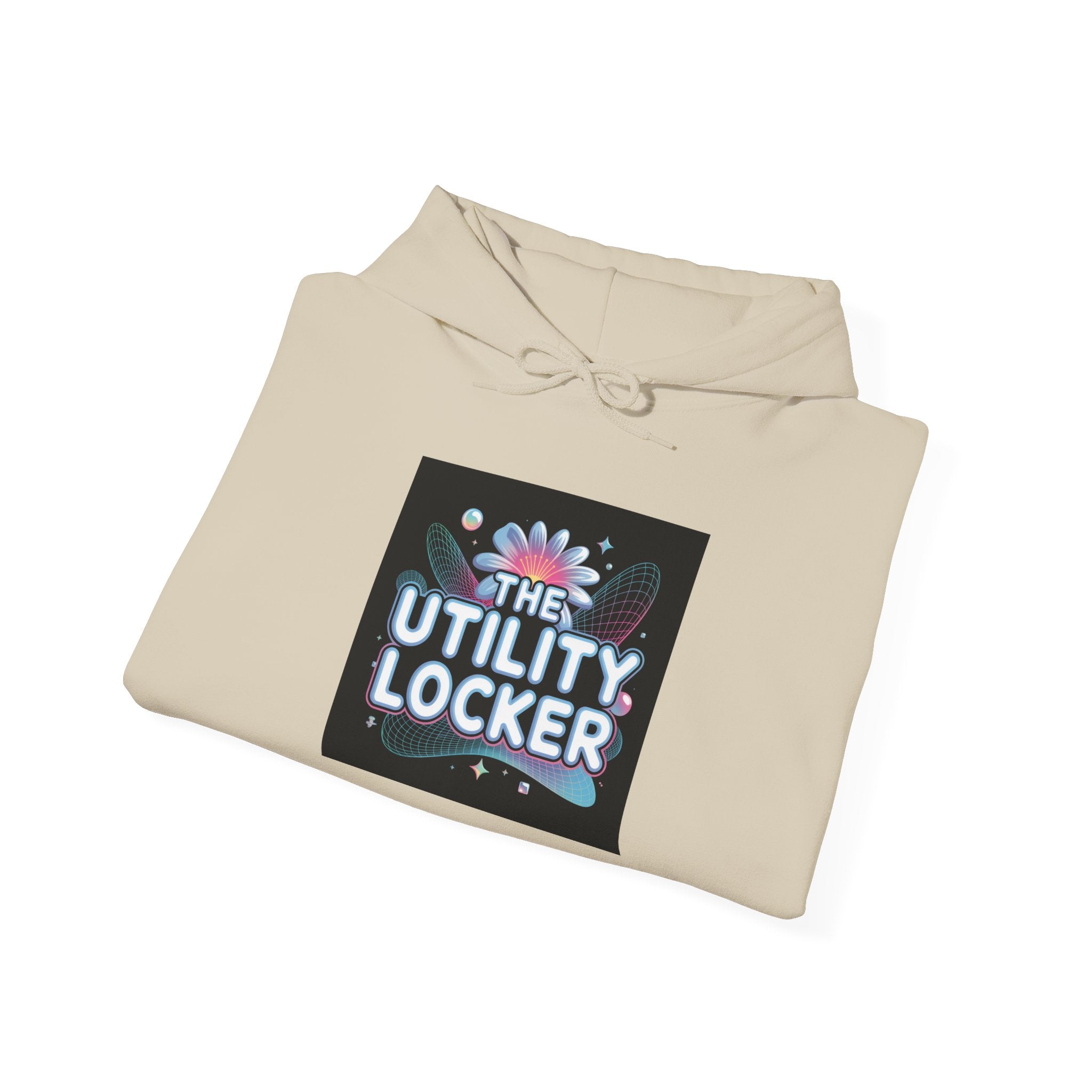 Cyber Holo "Utility Locker" Hoodie | Y2K cyber nostalgia, retro tech print