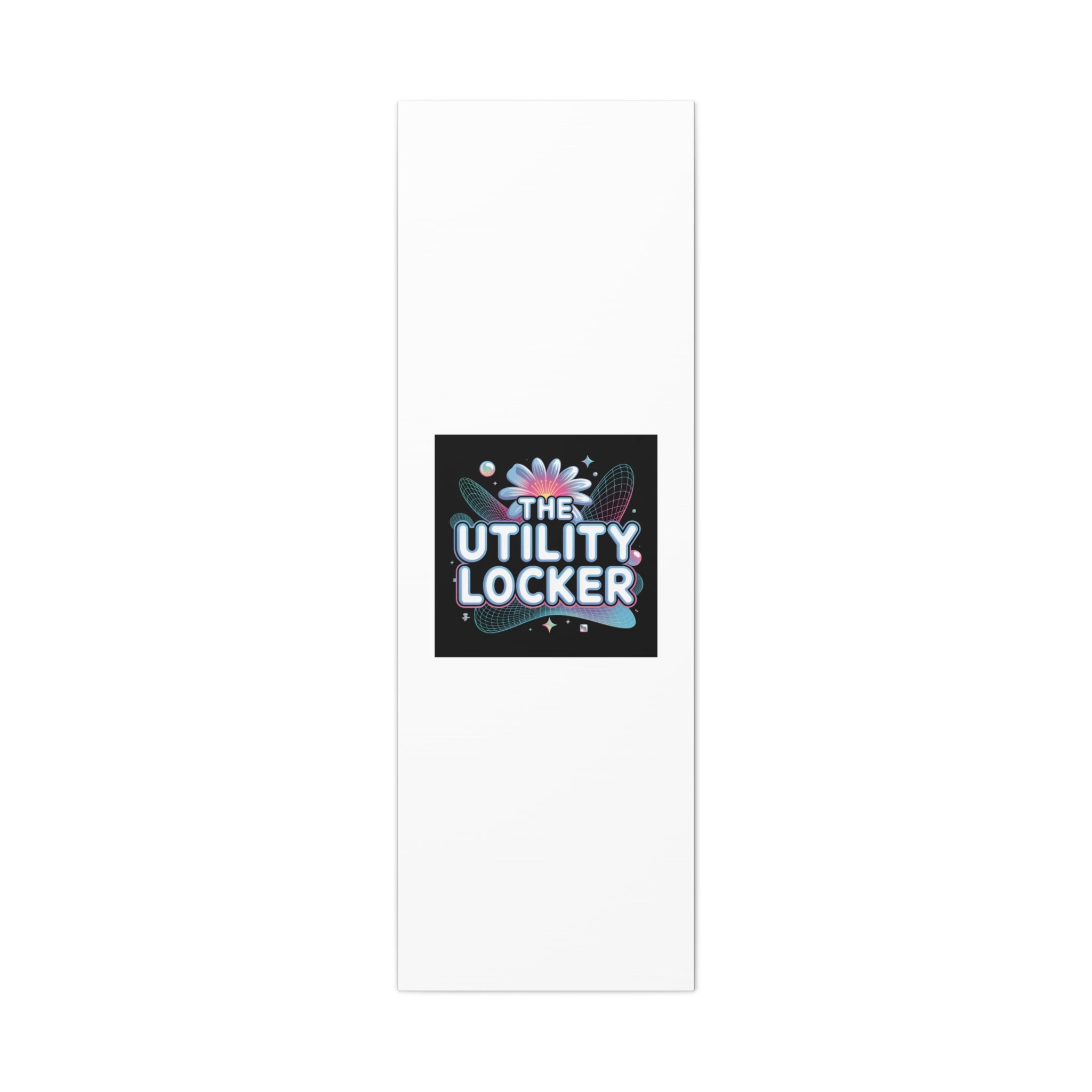 Y2K Cyber Holo 'The Utility Locker' Canvas | Retro Tech Print, Chrome Text