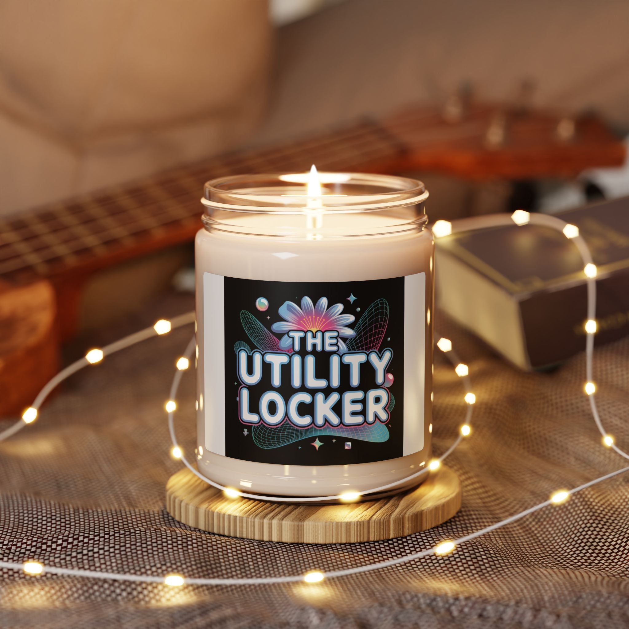 Cyber Holo 'The Utility Locker' Candle, Y2K Cyber Nostalgia, Chrome Text