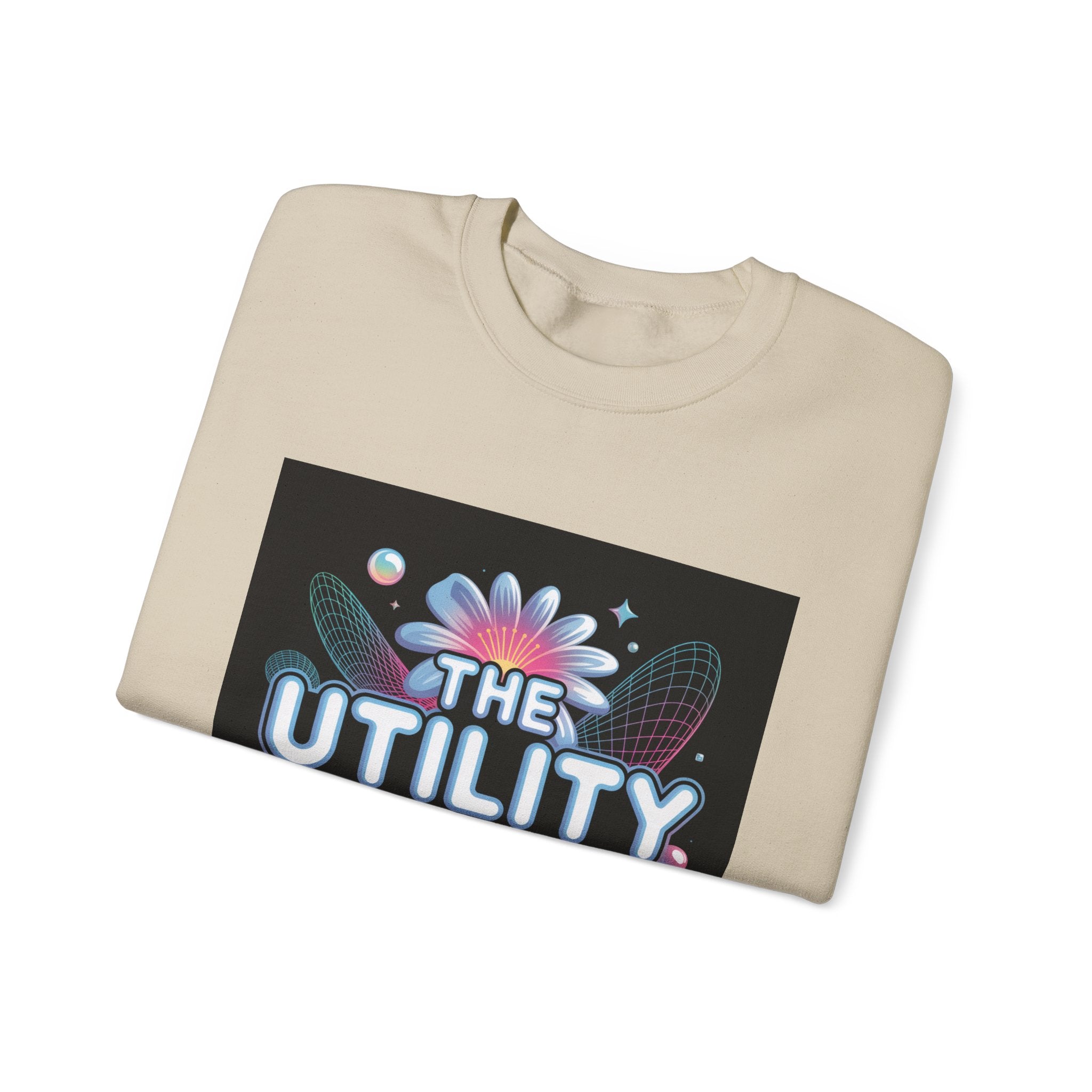 Cyber Holo 'Utility Locker' Sweatshirt | Y2K cyber nostalgia, chrome text