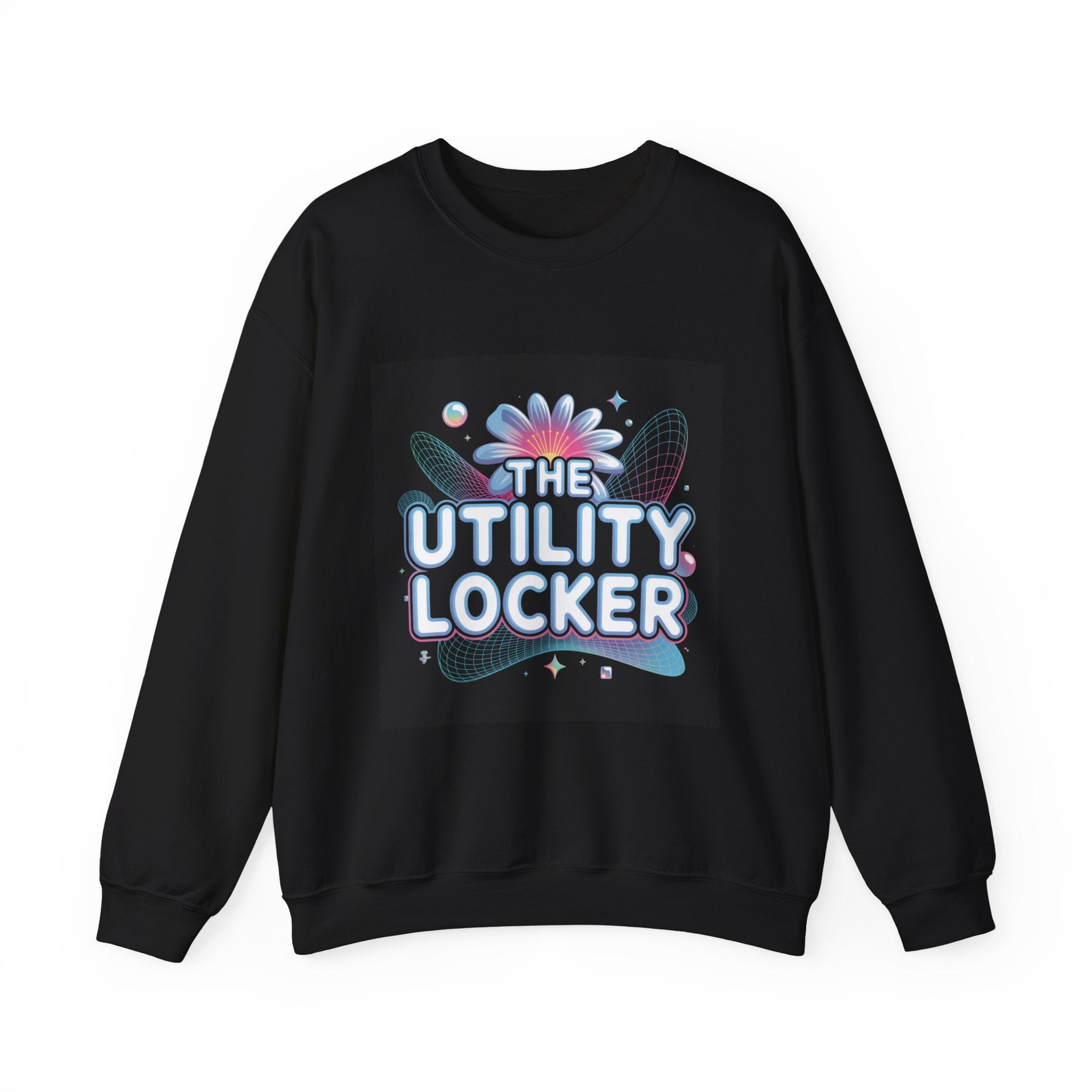 Cyber Holo 'Utility Locker' Sweatshirt | Y2K cyber nostalgia, chrome text