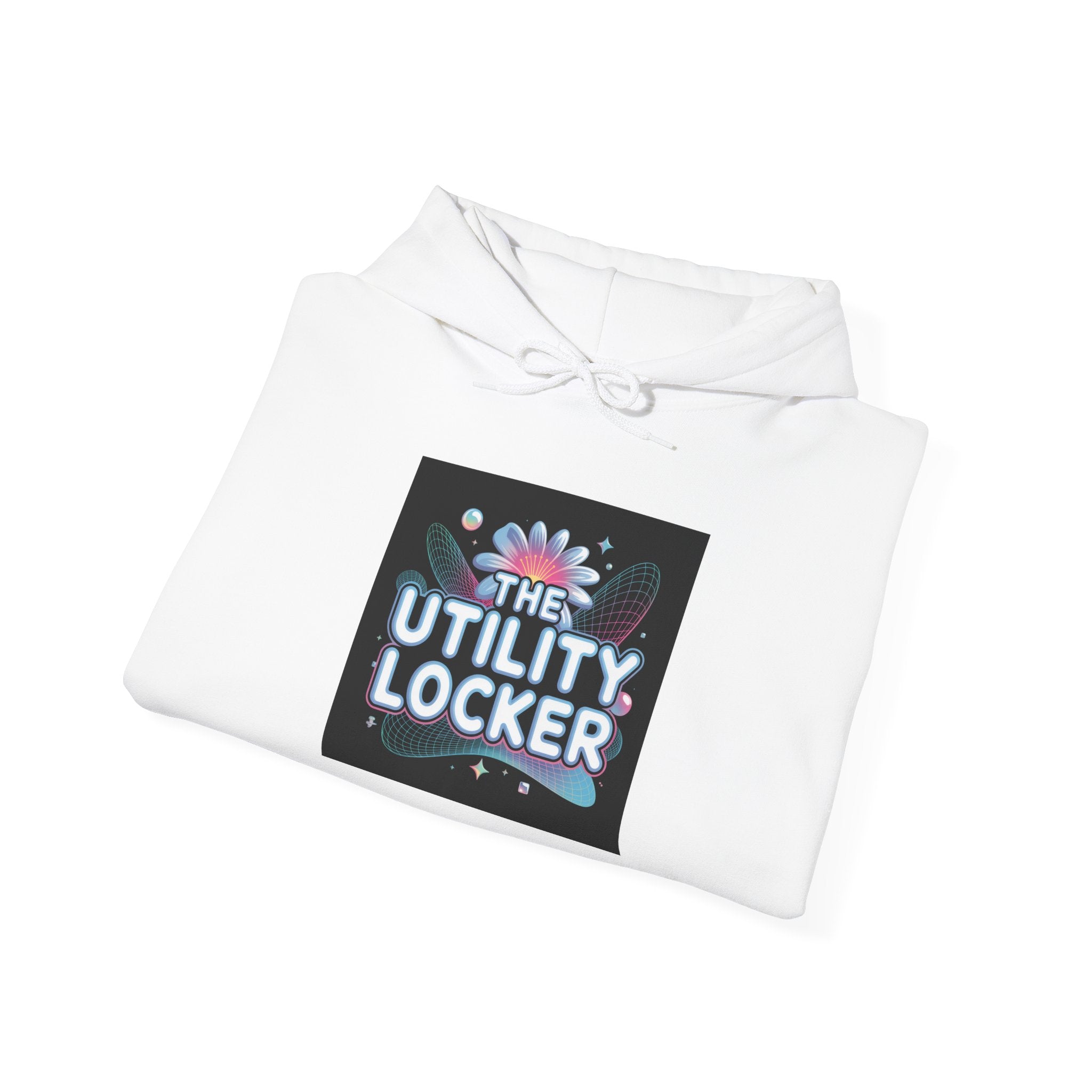 Cyber Holo "Utility Locker" Hoodie | Y2K cyber nostalgia, retro tech print