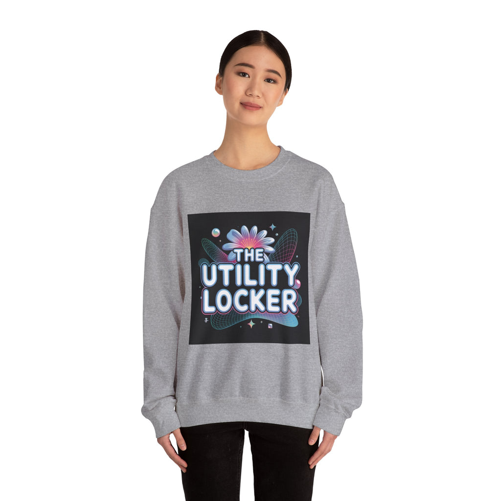 Cyber Holo 'Utility Locker' Sweatshirt | Y2K cyber nostalgia, chrome text