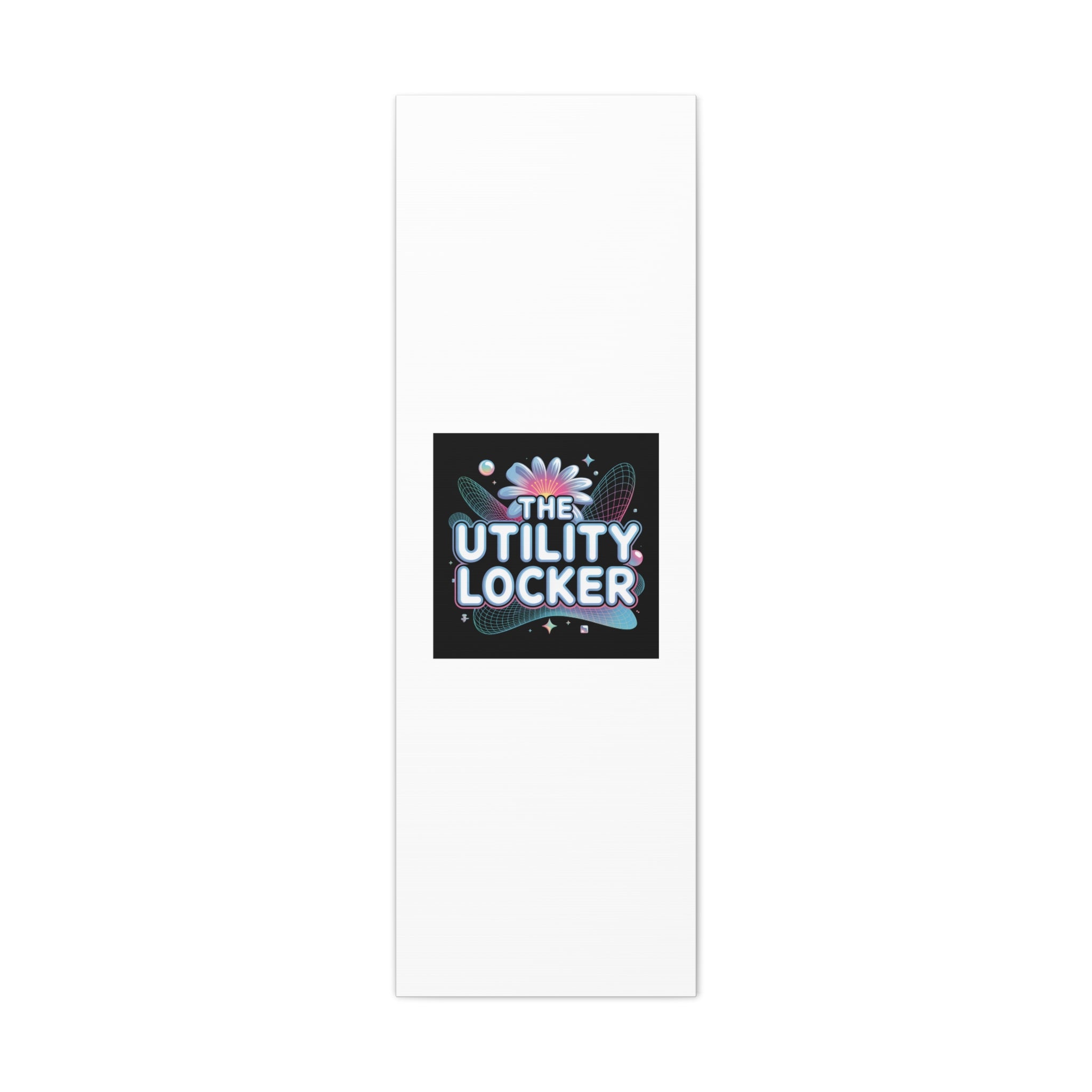 Y2K Cyber Holo 'The Utility Locker' Canvas | Retro Tech Print, Chrome Text