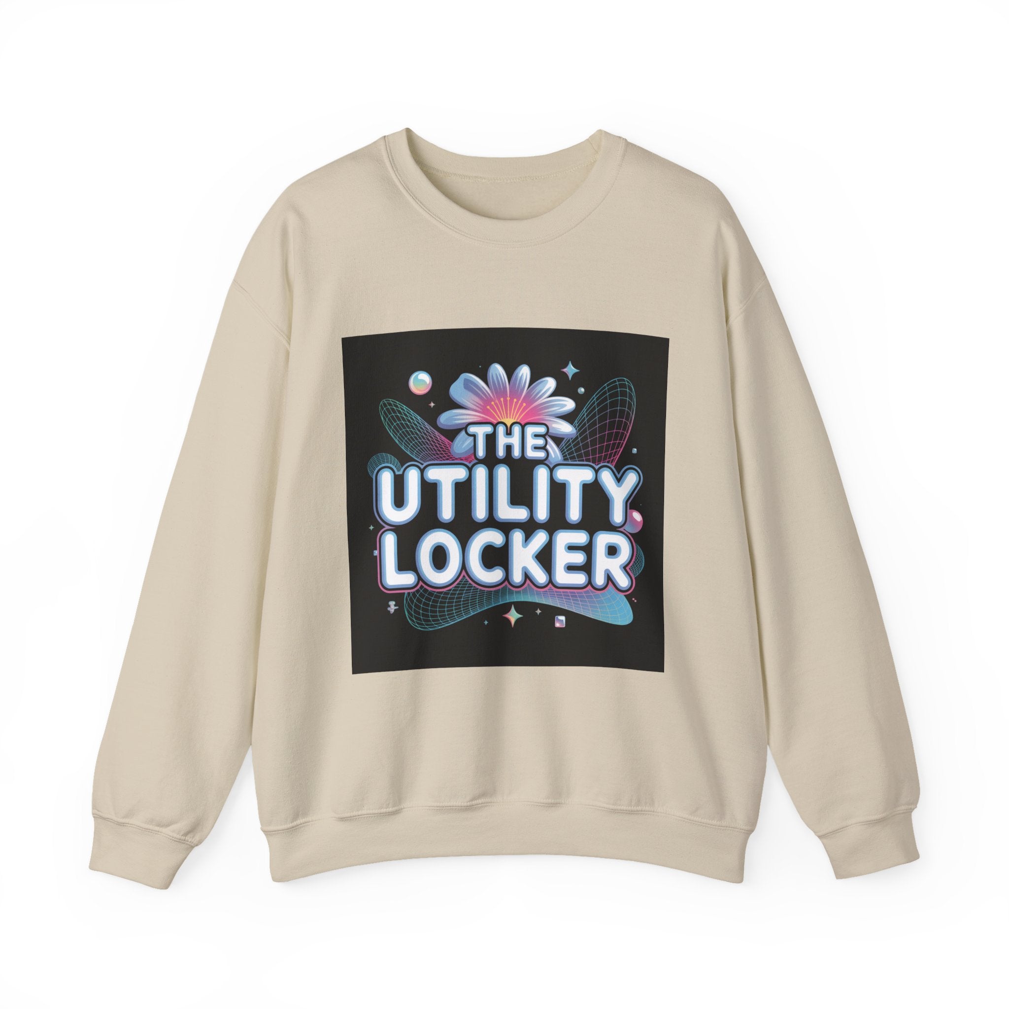Cyber Holo 'Utility Locker' Sweatshirt | Y2K cyber nostalgia, chrome text
