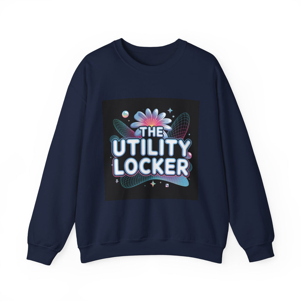 Cyber Holo 'Utility Locker' Sweatshirt | Y2K cyber nostalgia, chrome text