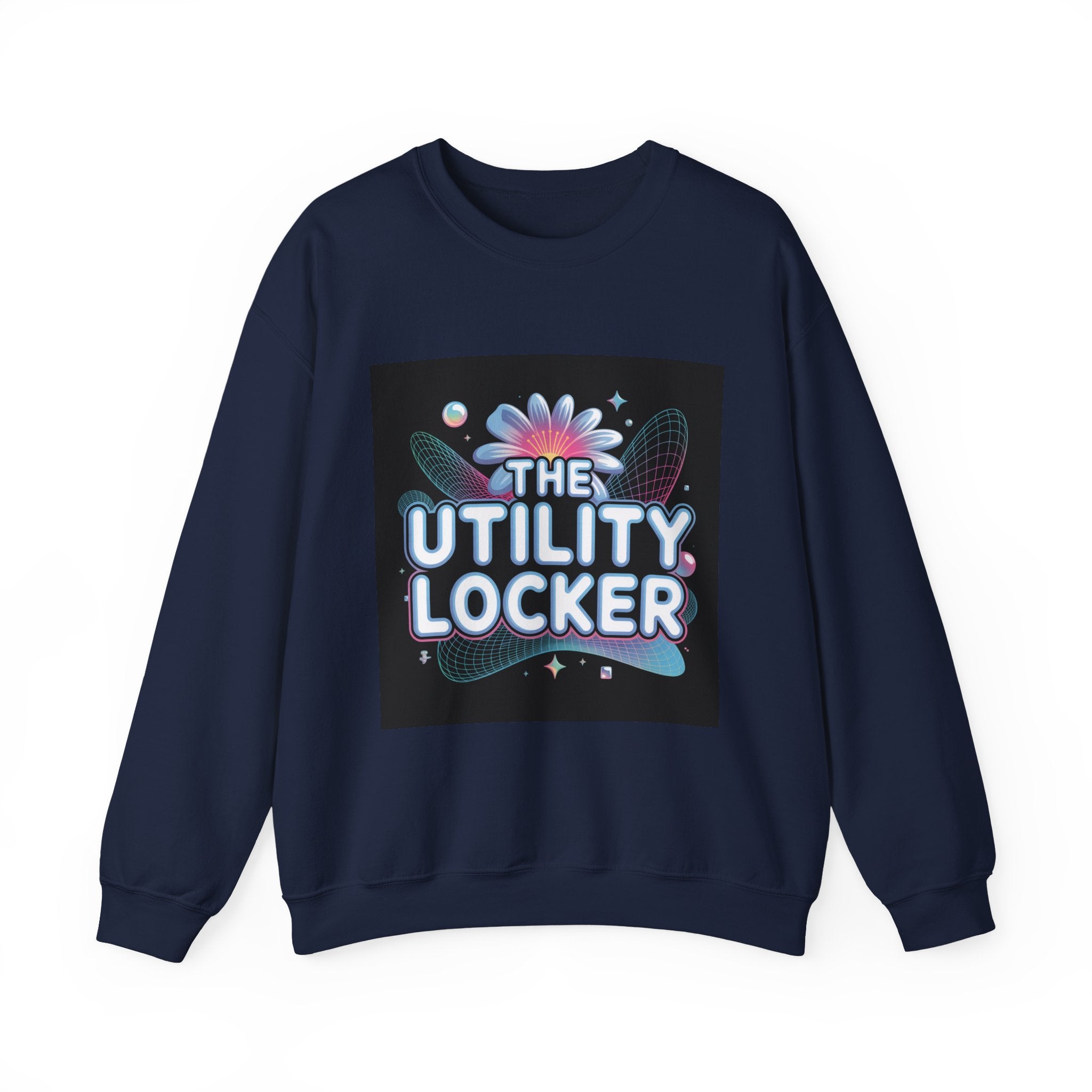 Cyber Holo 'Utility Locker' Sweatshirt | Y2K cyber nostalgia, chrome text