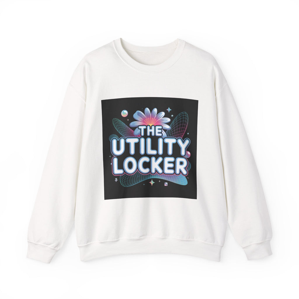 Cyber Holo 'Utility Locker' Sweatshirt | Y2K cyber nostalgia, chrome text