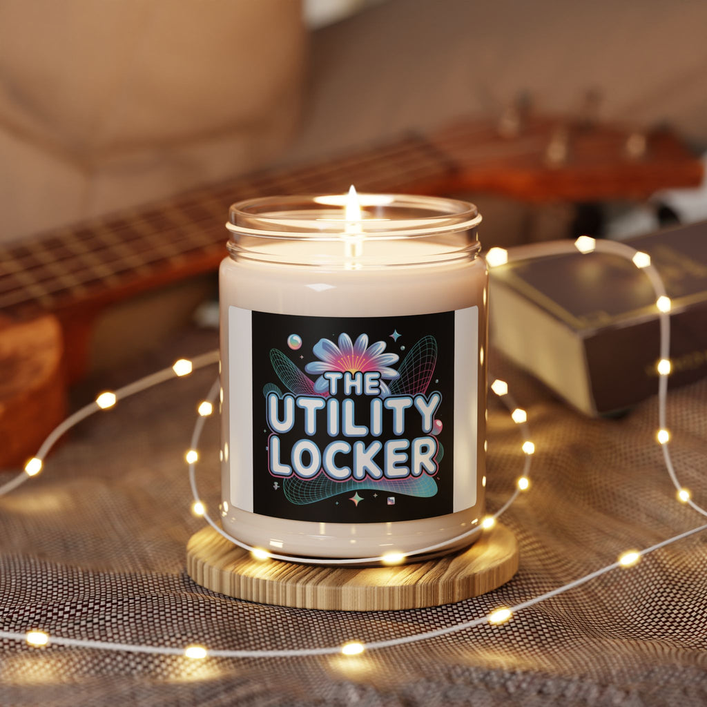 Cyber Holo 'The Utility Locker' Candle, Y2K Cyber Nostalgia, Chrome Text
