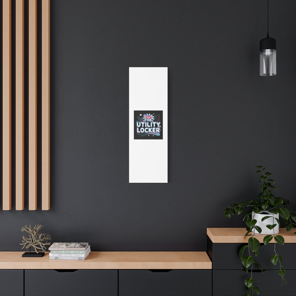 Y2K Cyber Holo 'The Utility Locker' Canvas | Retro Tech Print, Chrome Text